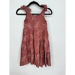 Dotdotsmile Girls Fancy Dress Size 7 Cotton Maroon with Floral Print NWT